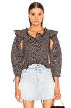 Sandy Liang Allie Top In Black,floral,pink