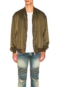 Balmain Bomber Jacket In Green