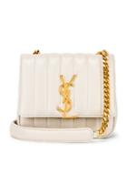 Saint Laurent Monogramme Vicky Shoulder Bag In Gray,white