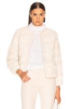 Alexis Amos Fur Jacket In Neutral,white