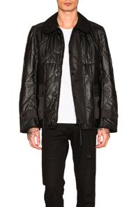 Junya Watanabe Synthetic Leather Quilting Jacket In Black