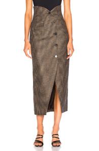 Nanushka Sari Skirt In Brown,black,plaid