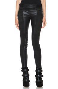 Isabel Marant Idris Leather Stretch Pant In Black