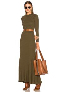 Loewe Long Jersey Dress In Green