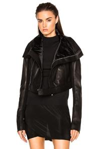 Rick Owens Cropped Biker Jacket In Black