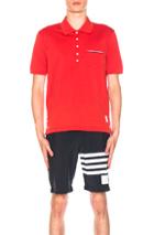 Thom Browne Short Sleeve Polo Shirt In Red