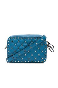Valentino Rockstud Spike Crossbody Bag In Blue