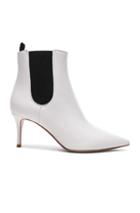 Gianvito Rossi For Fwrd Leather Evan Stiletto Ankle Boots In White
