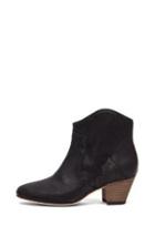 Isabel Marant Dicker Calfskin Velvet Leather Boots In Black