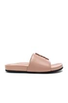 Saint Laurent Leather Joan Slides In Neautrals