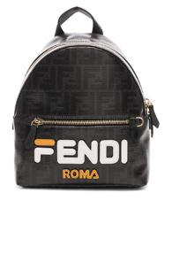 Fendi X Fila Small Logo Backpack In Black