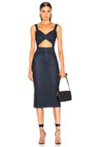 Cushnie X Lee Sleeveless Pencil Dress In Denim Dark