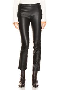 Sablyn Devon Cropped Leather Pants In Black