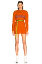 Alberta Ferretti Thursday Crewneck Sweater Dress In Orange