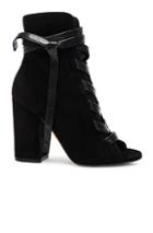 Gianvito Rossi Suede Lace Up Booties In Black