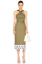 Suno Cross Halter Pencil Dress In Green