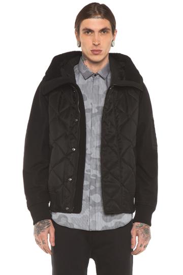 Neil Barrett Hybrid Quilting Bomber In Black