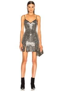 David Koma Metal Disc Dress In Black,metallics