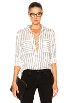Equipment Knox Top In White,stripes
