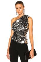 Carven One Shoulder Top In Metallics