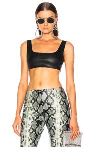 T By Alexander Wang Leather Bra In Black