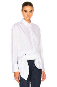 Victoria Victoria Beckham Asymmetric Bow Shirt In White