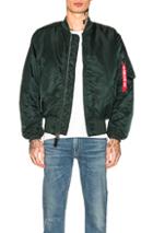 Alpha Industries Ma-1 Blood Chit Jacket In Green
