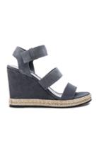Balenciaga Suede Wedge Sandals In Gray