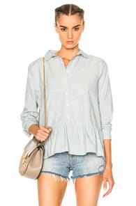 The Great Drop Ruffle Oxford In Blue,stripes
