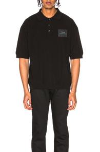 Raf Simons Long Patch Polo In Black