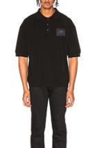 Raf Simons Long Patch Polo In Black