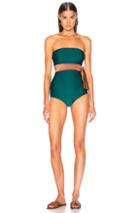 Adriana Degreas Cinque Terre Strapless Bikini With Knot Detail In Brown,green