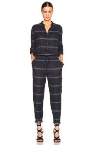 Athe By Vanessa Bruno Dacnis Jumpsuit In Blue,stripes