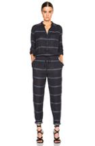 Athe By Vanessa Bruno Dacnis Jumpsuit In Blue,stripes