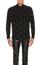 Saint Laurent Long Sleeve Shirt In Black,floral
