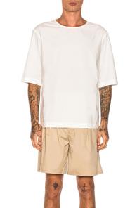 Lemaire Poplin Short Sleeve Shirt In White