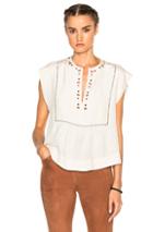 Isabel Marant Florent Eyelet Embroidery Top In Neutrals
