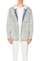 Alexander Wang Heavy Weight Denim Hooded Shirt In Blue