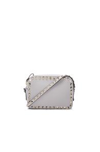 Valentino Rockstud Crossbody Bag In Gray