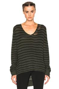 Rta Camille Sweater In Green,stripes