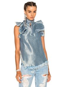 Marques ' Almeida Halterneck Top In Blue