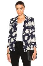 Smythe Sharp Shoulder Blazer In Blue,floral