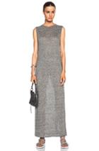 T By Alexander Wang Heather Linen Jersey Long Muscle Dress In Gray