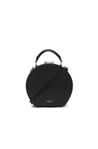 Saint Laurent Small Leather Mica Hat Case In Black