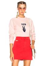 Alexachung Yes Peace Sign Flock Print Sweatshirt In Pink