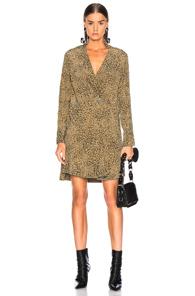 Rag & Bone Shields Dress In Animal Print,green,neutral
