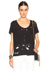 Unravel Basic Distressed Tee In Black