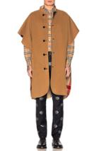 Burberry Checkered Cape In Neutral,plaid