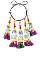 Etro Tassel Beaded Necklace In Purple,yellow