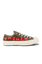Comme Des Garcons Play Emblem Low Top Sneaker In Green,novelty